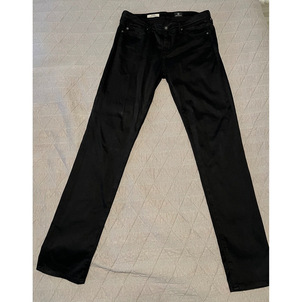 AG Adriano Goldschmied The Prima Cigarette Jeans Womens 28R Black Mid Rise Good